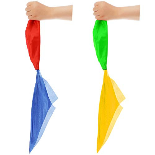 Magic Scarves Color Changing Silk Hanky Magic Props Scarf for Magic Trick Streets(2 Pieces)