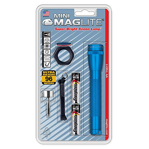 Maglite Mini Incandescent 2-Cell AA Flashlight Combo, Blue