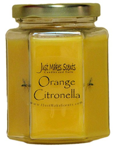 Citronella (Mosquito Repellant) Scented Blended Soy Candle for Indoor Use by Just Makes Scents (Orange Citronella)