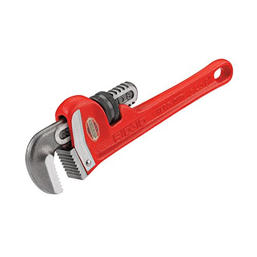 RIDGID 31005 Model 8 Heavy-Duty Straight Pipe Wrench, 8-inch Plumbing Wrench
