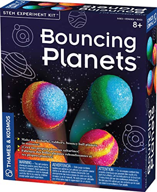 Thames & Kosmos Bouncing Planets STEM Experiment Kit | Make Your Own Rubbery, Colorful Planet Models! | Explore Elasticity and Polymers| 3-Language Instruction Manual (English, French, Spanish)