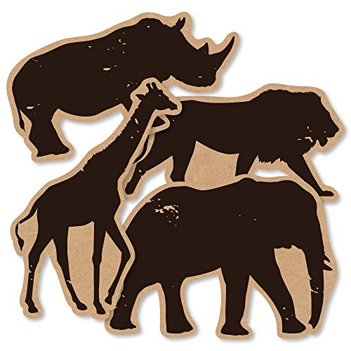 Wild Safari - Giraffe, Elephant, Lion and Rhino Decorations DIY African Jungle Adventure Birthday Party or Baby Shower Essentials - Set of 20 Wild Safari - Giraffe, Elephant, Lion and Rhino Decorations DIY African Jungle Adventure Birthday Party or Baby Shower Essentials - Set of 20