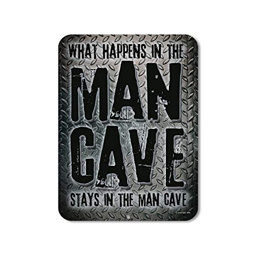 Man Cave Decor What Happens in The Man Cave - 9 x 12 inch Metal Aluminum Novelty Tin Sign Decor - Man Cave Signs and Decor