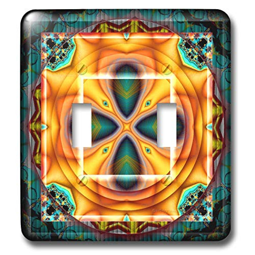 3dRose lsp_26772_2 Mandala Zen InnerBalance Harmony Peace Energy Glowing Chakra Meditation Toggle Switch, Gold Grey Green Newage