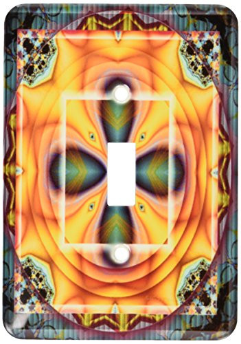 3dRose lsp_26772_1 Mandala Zen Innerbalance Harmony Gold Grey Green Peace Energy Glowing Chakra Meditation Newage Single Toggle Switch