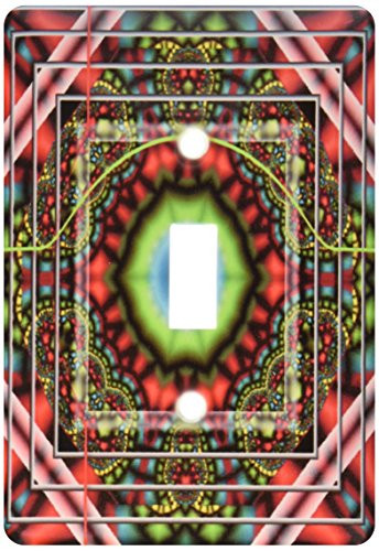 3dRose lsp_26770_1 Mandala Zen Innerbalance Harmony Red Green Peace Energy Glowing Chakra Meditation Newage Single Toggle Switch