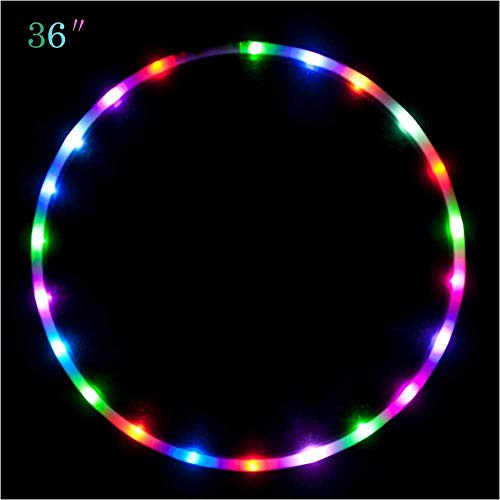 Maikerry 36" Led Hula Hoop for for Kids and Adults Changing LED Lights Light Weight Hula Hoops