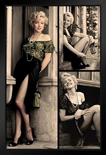 Pyramid America Marilyn Monroe Doorway Movie Black Wood Framed Art Poster 14x20 inch