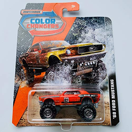 Matchbox 2017 Color Changers '68 Ford Mustang 1:64 Scale- Yellow/red/Orange