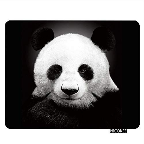 Nicokee Panda Gaming Mousepad Cute Black and White Panda Mouse Pad Rectangle Mouse Mat for Computer Desk Laptop Office 9.5 X 7.9 Inch Non-Slip Rubber