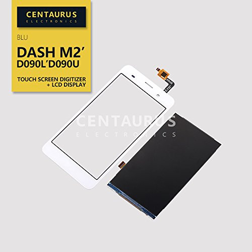 US White For BLU Dash M2 D090L D090U 5.0-inch New Assembly LCD Display + Touch Screen Digitizer Replacement