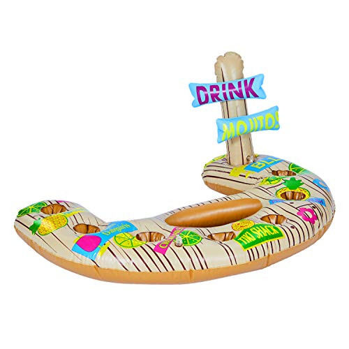 MorTime Inflatable Pirate Drink Cooler, 39" Pirate Pool Party Buffet Cup Holder, Pirate Ice Serving Bar for Summer Parties