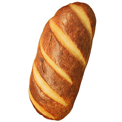 Levenkeness 3D Simulation Bread Shape Plush Pillow,Soft Butter Toast Bread Food Cushion Stuffed Toy for Home Decor 15.7"