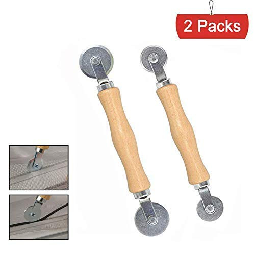 2 Pack Rolling Must Have Tool for Installing Window and Door Screens,Spline Roller with Wood Handle and Steel Wheels,Durable and Easy to Use