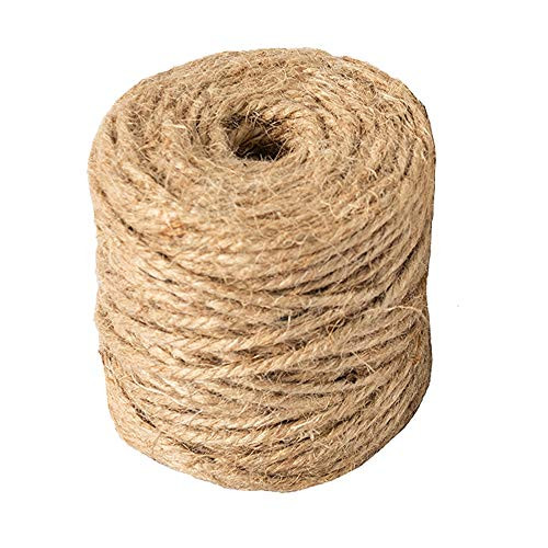 Natural Jute Twine Arts and Crafts Jute Rope Industrial Packing Materials Packing String for DIY Crafts, Festive Decoration and Gardening Applications 3ply,164 Feet