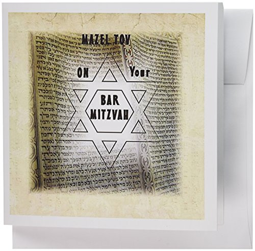 3dRose Greeting Cards, Mazel Tov On Your Bar Mitzvah On Torah On Ancient Paper, Set of 6 (gc_80494_1) 3dRose Greeting Cards, Mazel Tov On Your Bar Mitzvah On Torah On Ancient Paper, Set of 6 (gc_80494_1)
