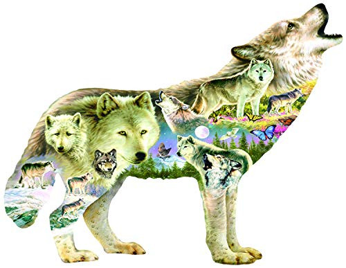 Meadow Wolf Shaped 750 pc Jigsaw Puzzle by SunsOut