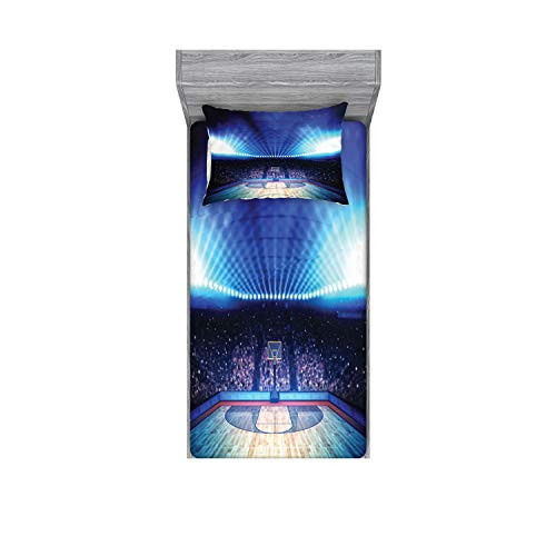 Ambesonne Basketball Fitted Sheet & Pillow Sham Set, Basketball Arena Court with Fans and Competition Theme Game Excitement Print, Decorative Printed 2 Piece Bedding Decor Set, Twin, Black Navy Ambesonne Basketball Fitted Sheet & Pillow Sham Set, Basketball Arena Court with Fans and Competition Theme Game Excitement Print, Decorative Printed 2 Piece Bedding Decor Set, Twin, Black Navy