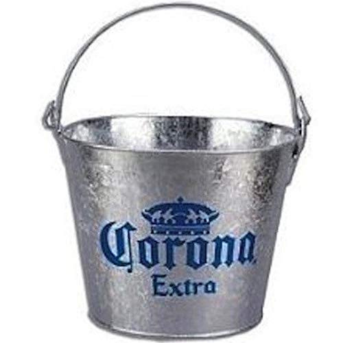 Corona Extra Galvanized Beer Bucket W/Built-In Bottle Opener