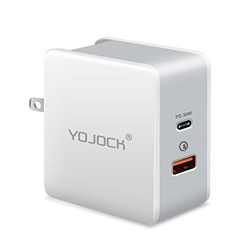 USB-C PD Charger, Power Delivery 30W Type-C & QC3.0 USB Wall Charger Power Adapter for MacBook, Pixel 2 XL, iPhone X/8/8 Plus, Samsung S9/S8/Note 9/Note8, Nexus 5X 6P, LG G6 and More