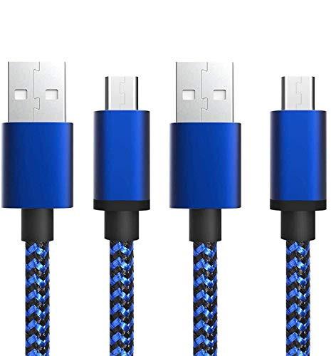 Micro USB Cable, 2Pack 10FT Android Charger Cord Long Nylon Braided Sync and Fast Charging Cables Compatible for Samsung Galaxy S7 Edge, Kindle, Android & Windows Smartphones, Xbox, PS4 and More-Blue