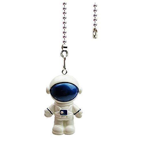 Hyamass 12 inch Mini Blue Spaceman Charm Pendant Ceiling Fan Danglers Fan Pulls Chain Extender with Ball Chain Connector