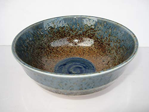 Japanese Seien(Blue flame) 6.7 inch diam. Large rice bowl Donburi, Soup, Noodle or Serving Bowl, Multipurpose Bowl Chawan from Japan