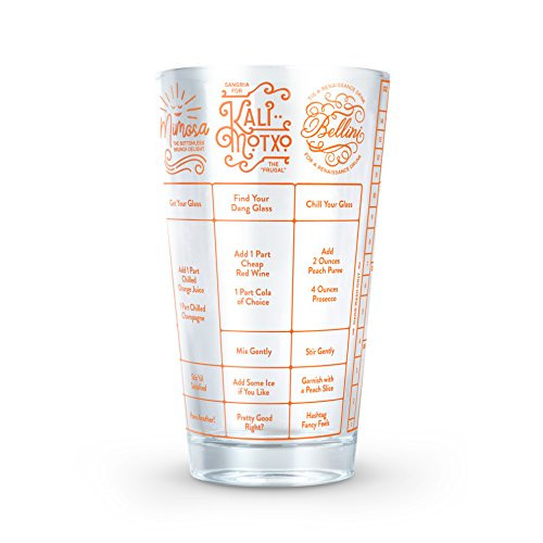 Fred & Friends 5201324 Fred GOOD MEASURE Recipe Glass, Wine, 16 ounce, Assorted