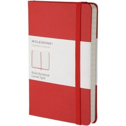 Moleskine Hard Cover Red Pocket (3.5 x 5.5) Ruled Notebook