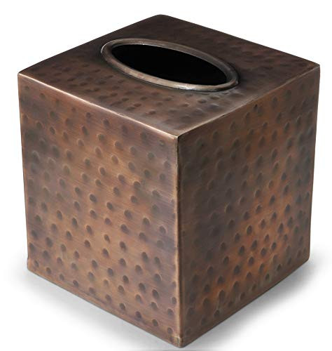 Monarch Abode Copper Finish Hand Hammered Metal Tissue Box Cover