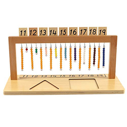 Montessori Hanger for Color Bead Stairs with Beads / Teen Bead Hanger with Beads Preschool Learning Material Montessori Math Material Early Development Toy Montessori Toy for Kids (Teen Beads Hanger)