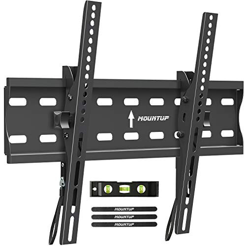 MOUNTUP Tilting TV Wall Mount Bracket for 26-55 Inch Flat Screen TVs/Curved TVs, Low Profile TV Wall Mount TV Bracket - Easy to Install On 12" or 16" Studs, VESA 400x400mm Weight up to 99 LBS, MU0007
