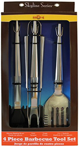 Mr. Bar-B-Q 02826X Skyline Stainless Steel Tool Set, 4-Piece