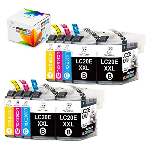 MS Deer Compatible LC20E Ink Cartridge, High Yield Replacement for Brother LC20E LC20EBK LC20EC LC20EM LC10EY for Brother MFC-J985DW MFC-J5920DW MFC-J775DW (4BK, 2C, 2M, 2Y) 10 Pack