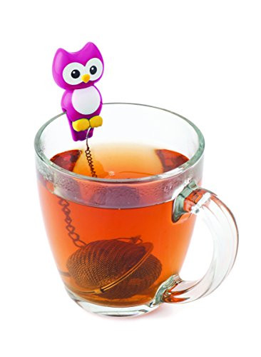 MSC International 11120 MSC Joie Hoot Owl Cup Mesh Ball Loose Leaf Tea Infuser-Random, Assorted Colors
