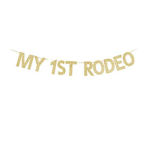 My 1st Rodeo Banner, Western Themed Cowboy/Cowgirl First Birthday Party Gold Gliter Paper Sign Decors My 1st Rodeo Banner, Western Themed Cowboy/Cowgirl First Birthday Party Gold Gliter Paper Sign Decors
