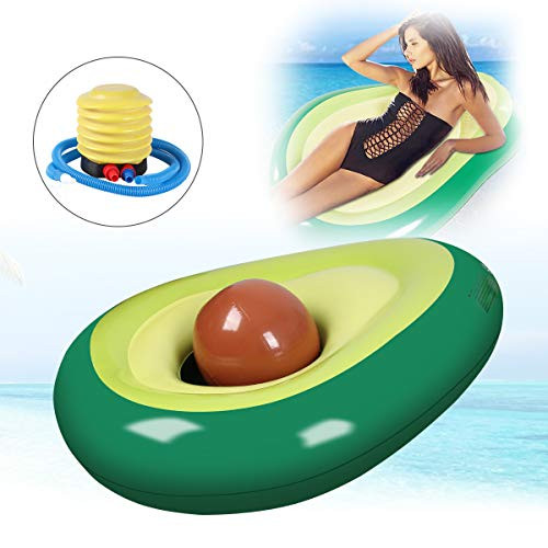 Wodesid 65" Swimming Pool Floats for Adults, Giant Avocado floaties with Ball, Large Water Rafts Floaty Toys Funny Pool Party Beach Swimming Lounger for Kids Adults
