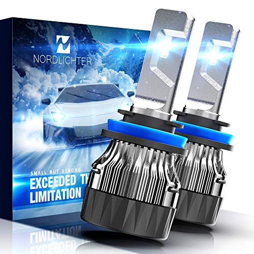 N NORDLICHTER MINI Size H11 H8 H9 LED Headlight Bulb, 10000Lm 6500K All-in-One Conversion Kit - Cool White CREE, Pack of 2