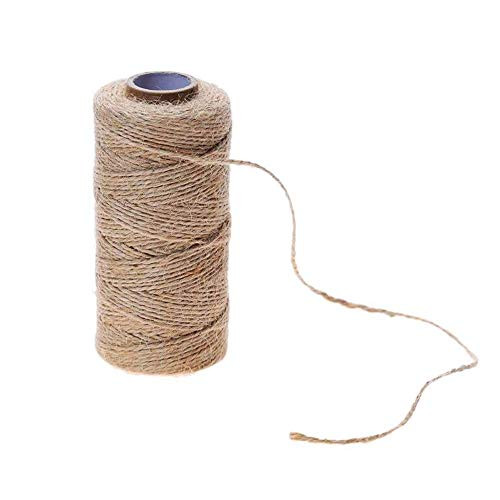 Natural Jute Twine, 328 Feet 2Ply Twine String Brown Burlap Rope for DIY Crafts, Gift Wrapping, Packing, Gardening and Wedding Decoration