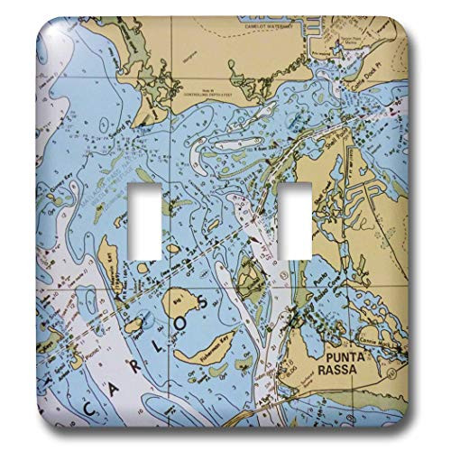 3dRose lsp_24591_2 Nautical Chart I Double Toggle Switch