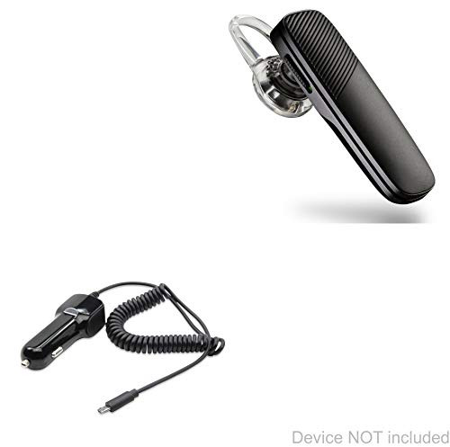 Plantronics Explorer 500 Car Charger, BoxWave [Car Charger Plus] Car Charger and Integrated Cable for Plantronics Explorer 500 - Black