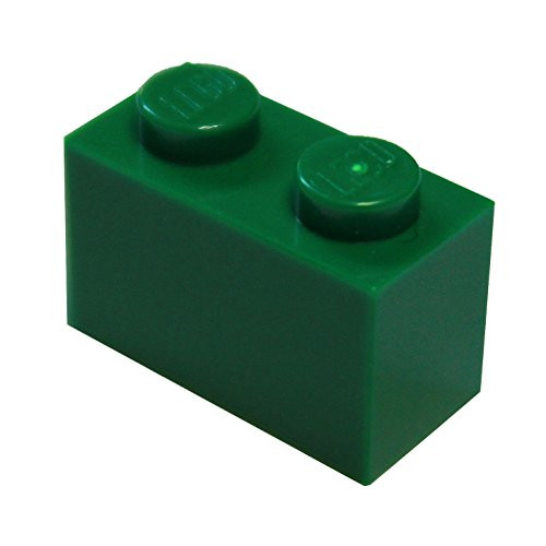 LEGO Parts and Pieces: Green (Dark Green) 1x2 Brick x50