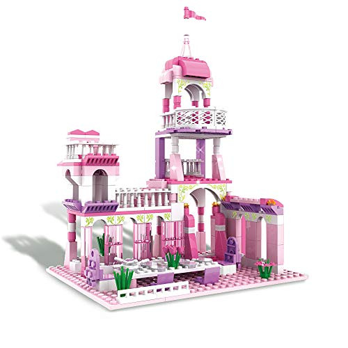 BRICK STORY Girls Princess Castle Building Blocks Toys Building Kit with Palace King's Banquet Pink Bricks Toys 254 Pieces Construction Toy for Kids Age 6+