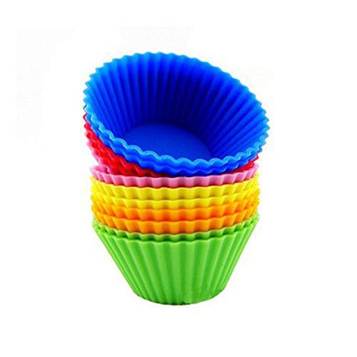 12pcs Resuable Silicone Cupcake Cups, Multi Color Cupcake Liners Muffin Cake Molds Baking Cups Holder for Muffins, Cupcakes and Candies 12pcs Resuable Silicone Cupcake Cups, Multi Color Cupcake Liners Muffin Cake Molds Baking Cups Holder for Muffins, Cupcakes and Candies
