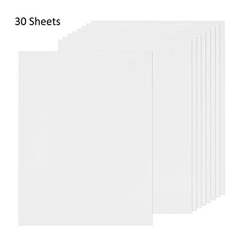 Nicunom 30 Sheets Printable Vinyl Sticker Paper for Inkjet Printer - 8.5"x11" Matte White Waterproof Decal Paper Sheets