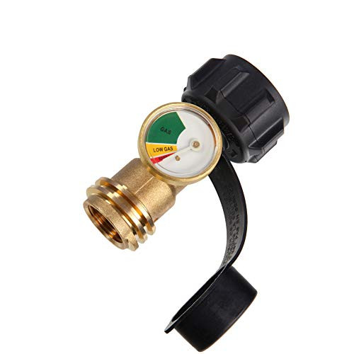 Propane Tank Gauge Level Indicator with QCC1/Type 1 Connection, 5lb-40lb Propane Gas gauge Pressure Meter Leak Detector Universal for BBQ Gas Grill, Cylinder, RV Camper, Heater and More Appliances
