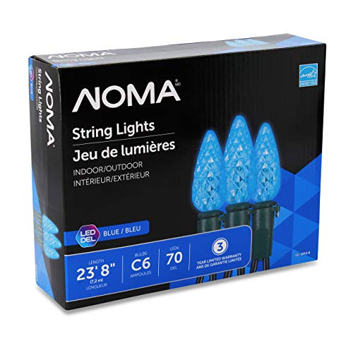NOMA LED Christmas Lights | 70-Count C6 Blue Bulbs | 23' 8" String Light | UL Certified | Outdoor & Indoor NOMA LED Christmas Lights | 70-Count C6 Blue Bulbs | 23' 8" String Light | UL Certified | Outdoor & Indoor
