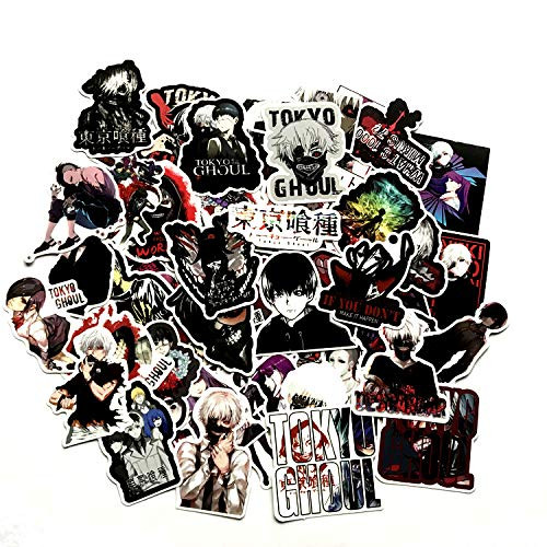 50 Pcs/Pack Anime Tokyo Ghoul Stickers Waterproof Skateboard Laptop Graffiti Stickers(Tokyo Ghoul)