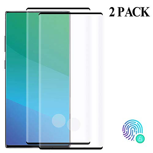 Galaxy Samsung Note 10 Tempered Glass Screen Protector, [Full Coverage] [Fingerprint Compatible] [3D Curved Glass] [HD Screen] Anti-Scratch Protetive Film for Samsung Galaxy Note 10 (6.3")