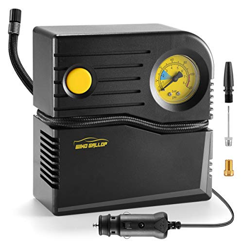 WindGallop Small Portable Air Compressor Tire Inflator with Pressure Gauge Car Tire Pump 12V DC Tire Compressor Electric Air Pump for Car Tires Bike Motorbike Tire Balls Other Inflatables (Yellow) WindGallop Small Portable Air Compressor Tire Inflator with Pressure Gauge Car Tire Pump 12V DC Tire Compressor Electric Air Pump for Car Tires Bike Motorbike Tire Balls Other Inflatables (Yellow)